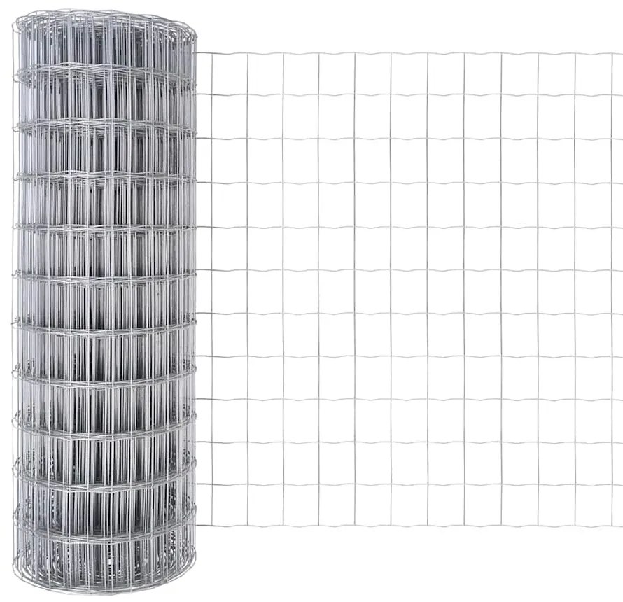 Cerca Euro com 7 postes pontiagudos 0,4x10 m em aço galvanizado