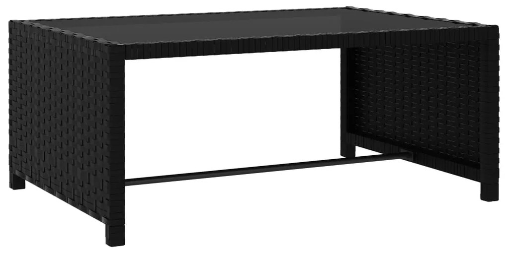 Espreguiçadeiras com mesa 2 pcs vime PE preto