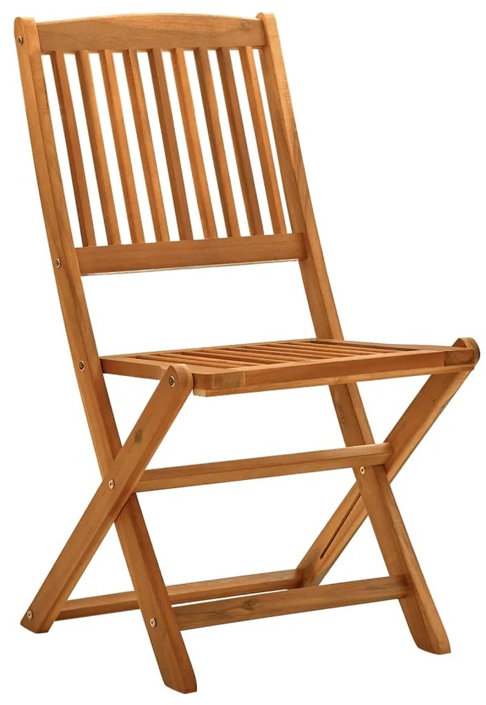 5 pcs conjunto de jantar p/ jardim madeira de acácia maciça