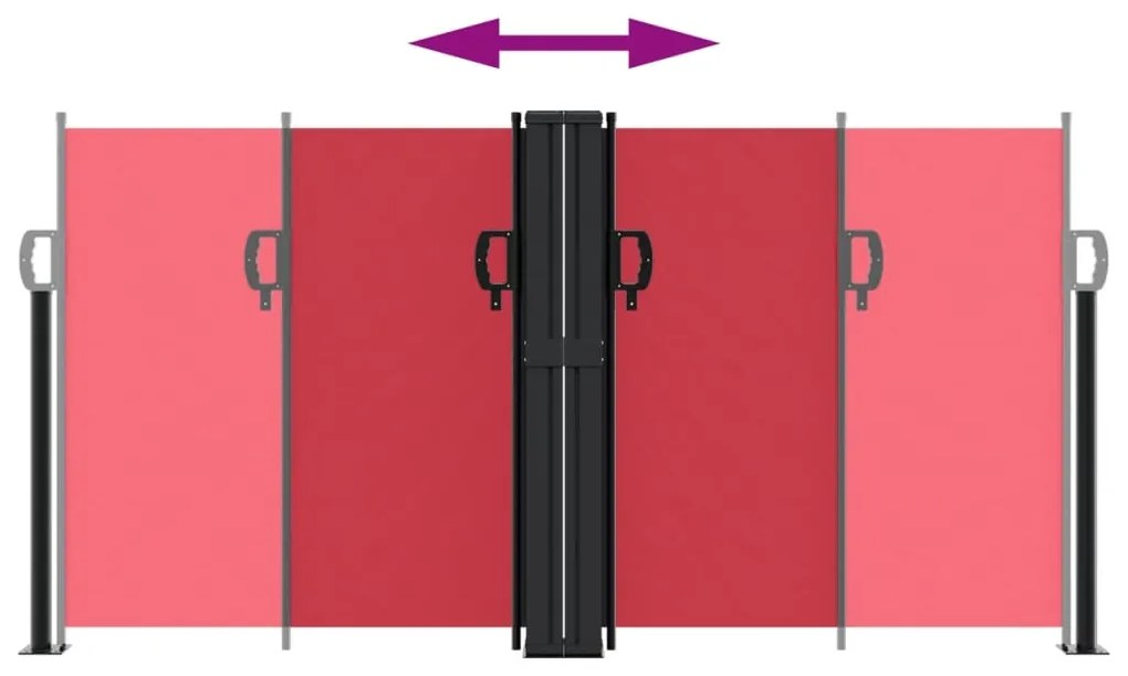 Toldo lateral retrátil 120x600 cm vermelho