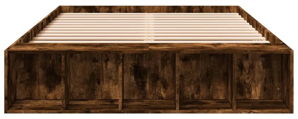 Estrutura cama 140x190 cm derivados de madeira carvalho fumado