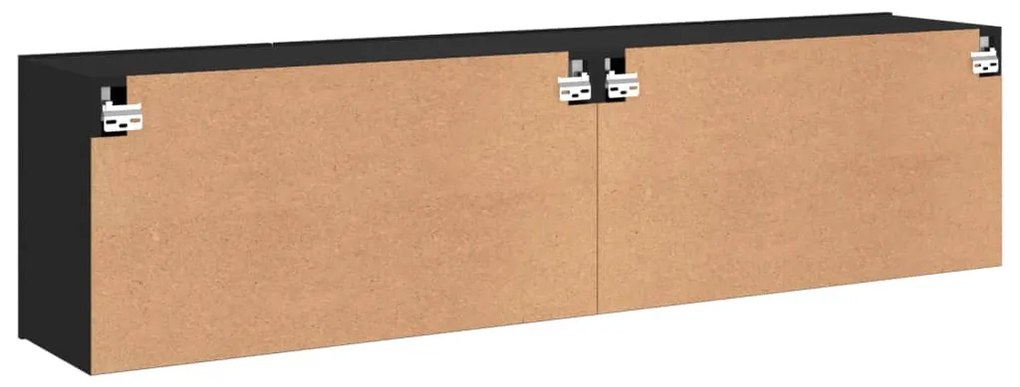 Móveis de parede para TV 2 pcs 80x30x41 cm preto