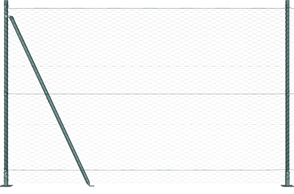 Cerca Hexagonal vidaXL Verde 1.6x50 m Aço