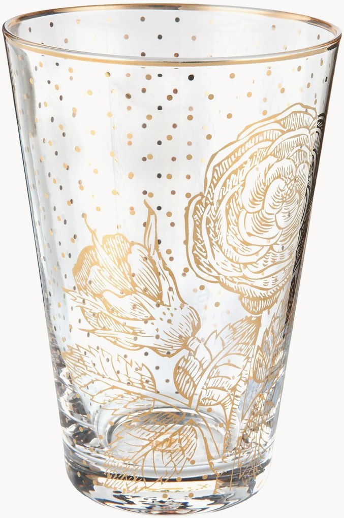 Copos long drink Golden Flower, conjunto de 6