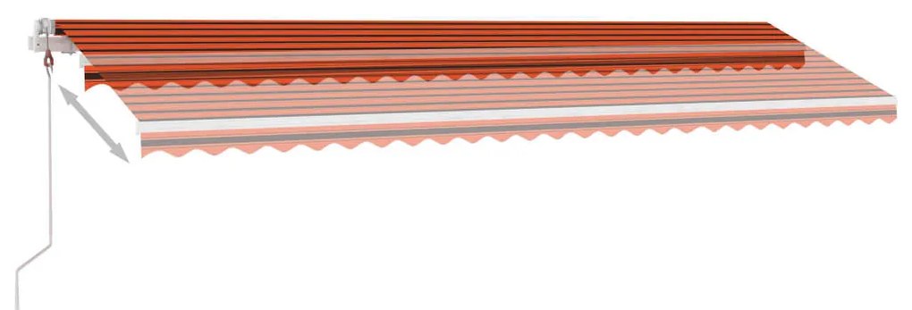 Toldo autom. LED e sensor de vento 600x300 cm laranja/castanho