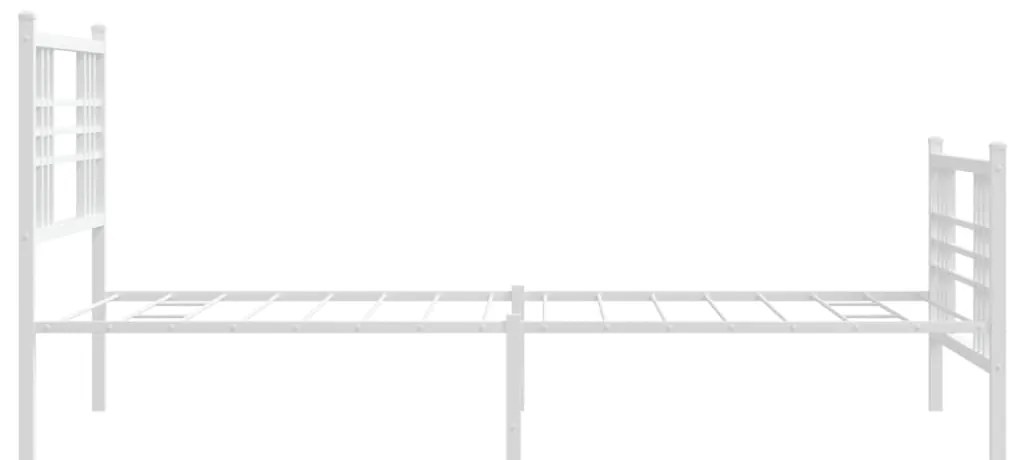 Estrutura de cama com cabeceira e pés 100x190 cm metal branco