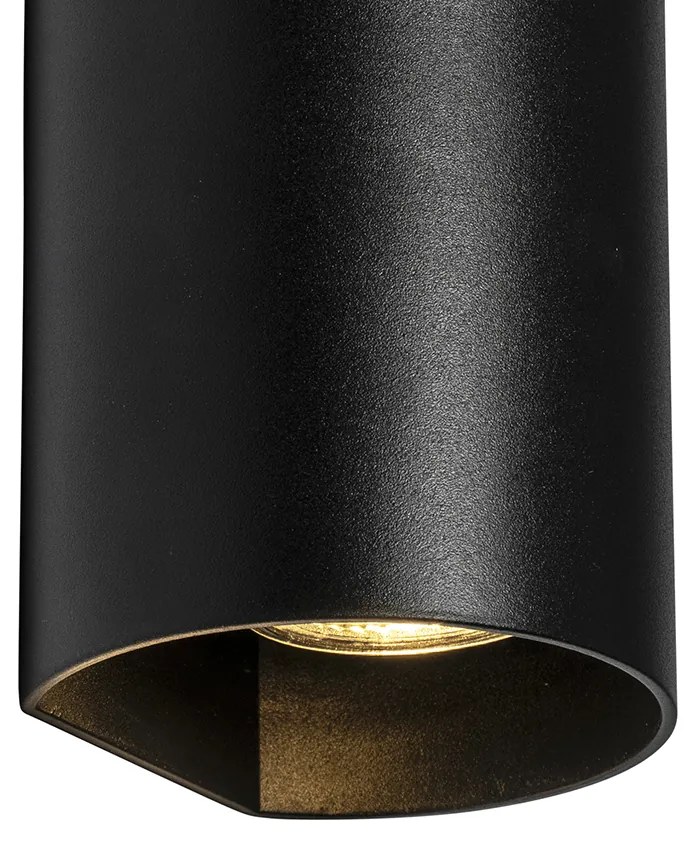 LED Candeeiro de Parede Redondo Inteligente Preto com Wi-Fi GU10 - Sabbir Design
