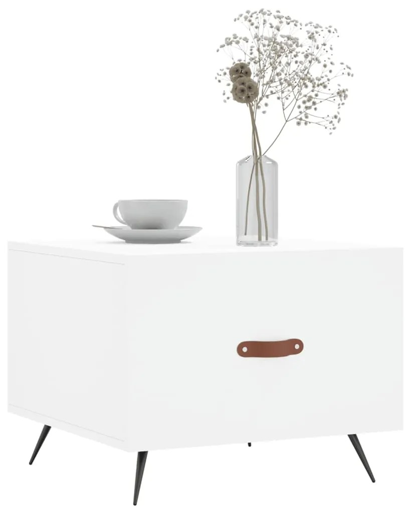 Mesas de centro 2 pcs 50x50x40 cm madeira processada branco