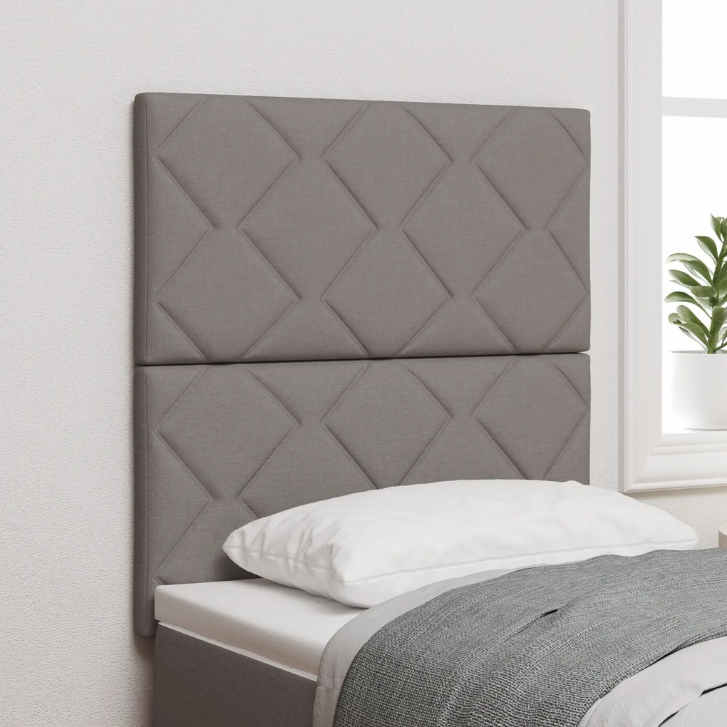 Cabeceira vidaXL Design de Blocos de Diamante Taupe 80 cm Tecido, Cabe