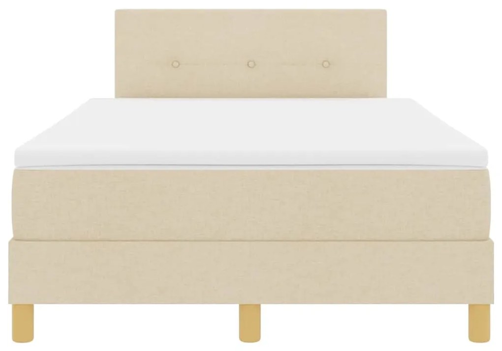 Cama Box Spring com Colchão Creme 120x200 cm Tecido