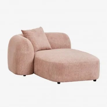 Chaise Longue Esquerdo Para Sofá Modular Em Chenille Coco Tecido Chenille Rosa Quartzo - Sklum