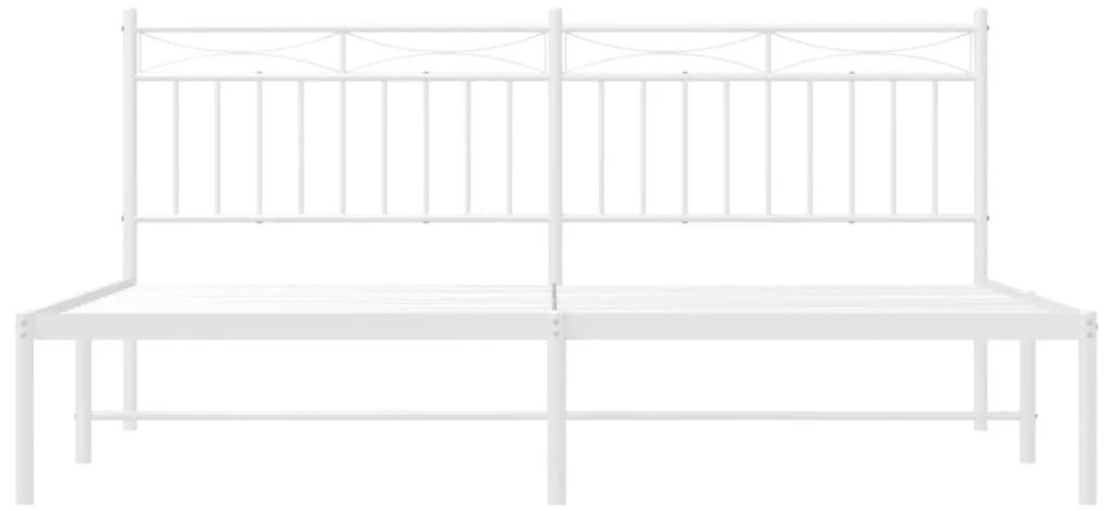 Estrutura de cama com cabeceira 183x213 cm metal branco