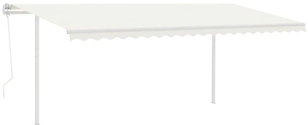 Toldo automático com LED e sensor de vento 5x3 m cor creme