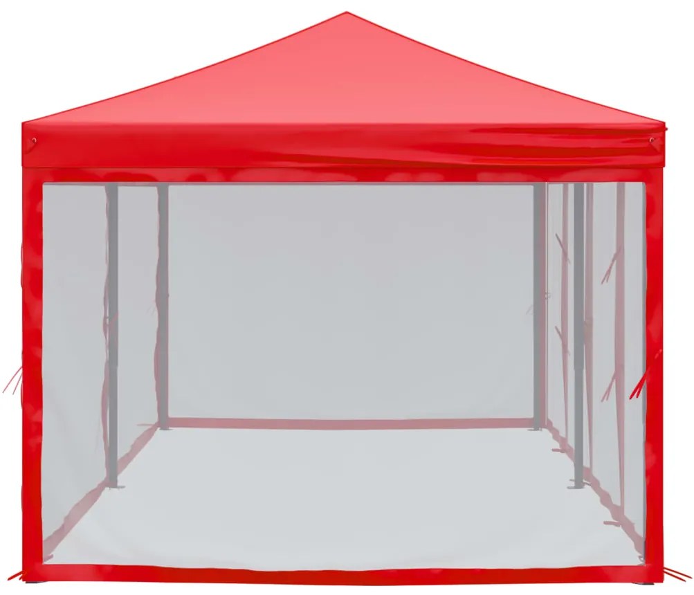 Tenda para festas dobrável com paredes laterais 3x6 m vermelho