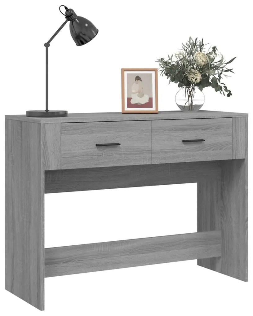 Mesa consola 100x39x75 cm derivados de madeira cinzento sonoma