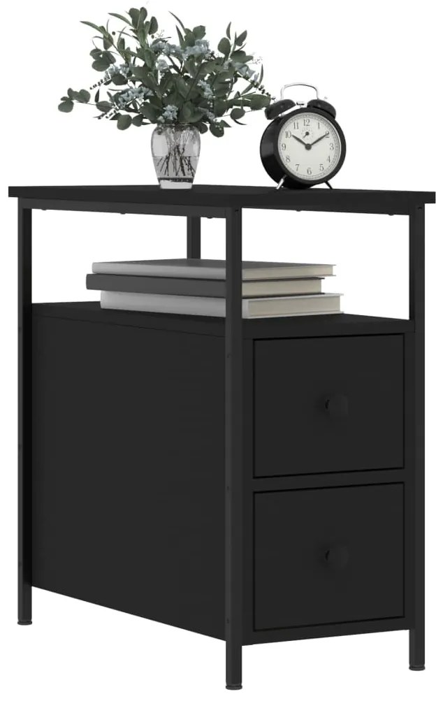 Mesa de cabeceira 30x60x60 cm derivados de madeira preto