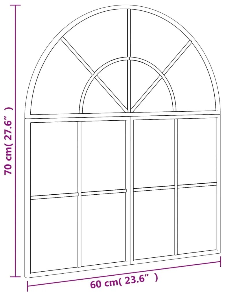 Espelho de parede arqueado 60x70 cm ferro preto