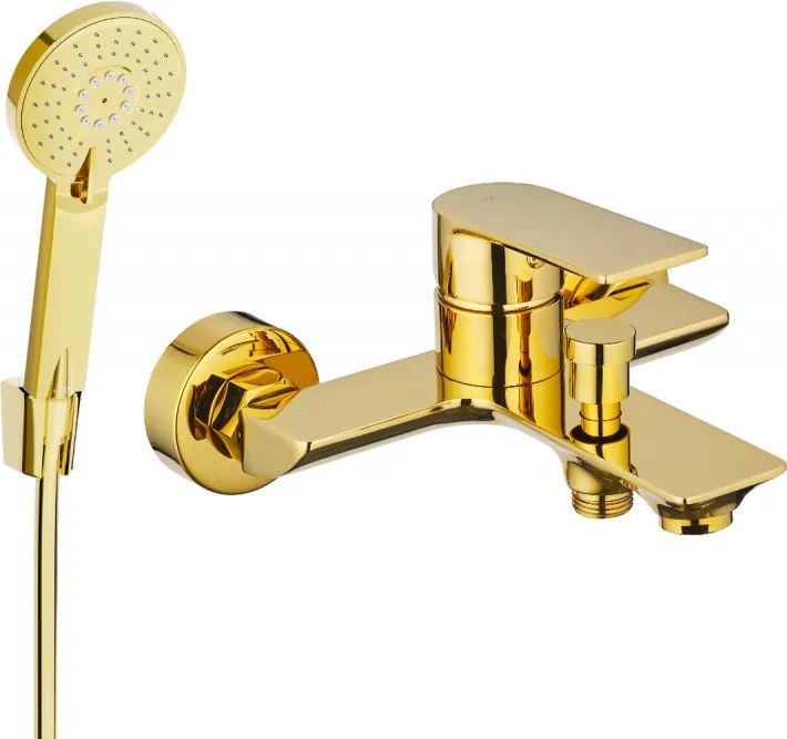 Mexen Alexa R40 torneira de banheira com conjunto de duche, dourada - 7123R40-50