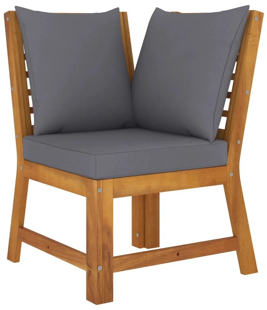 5 pcs conjunto lounge de jardim c/ almofadões acácia maciça