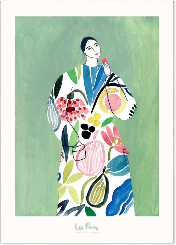 Impressão digital emoldurada Pear Coat