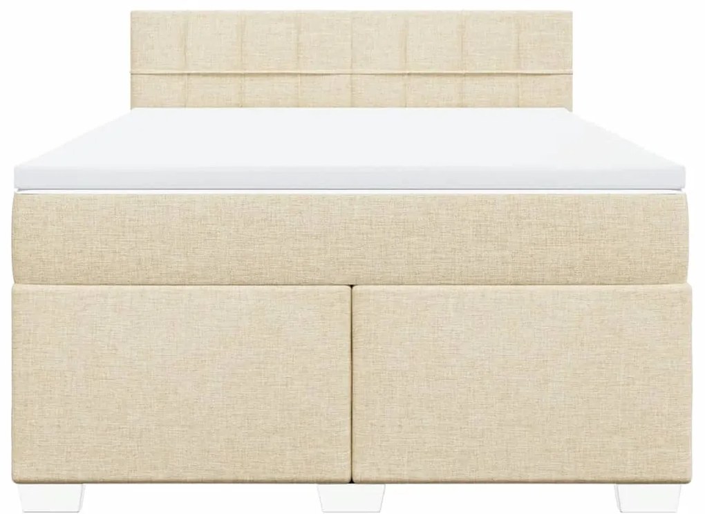 Cama com molas/colchão 140x200 cm tecido cor creme