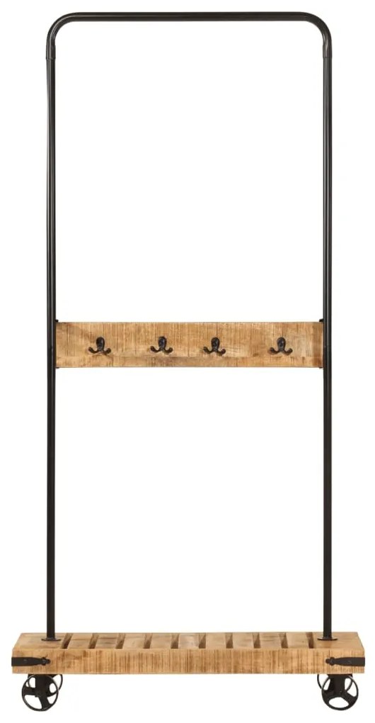 Suporte para roupa c/ rodas 90x35x190 cm mangueira maciça/ferro