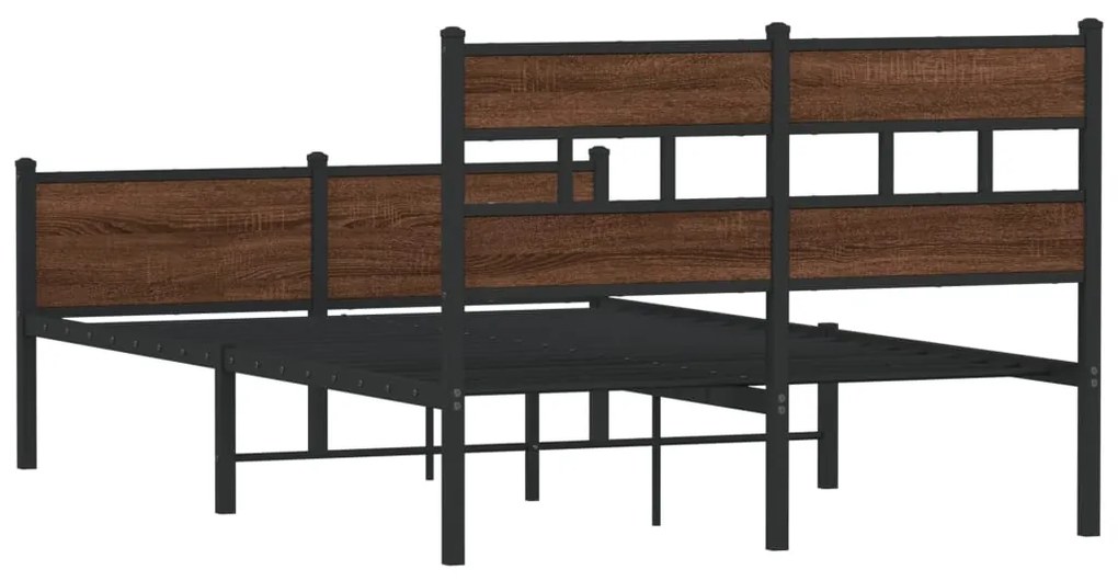 Estrutura cama s/ colchão derivados madeira carvalho castanho