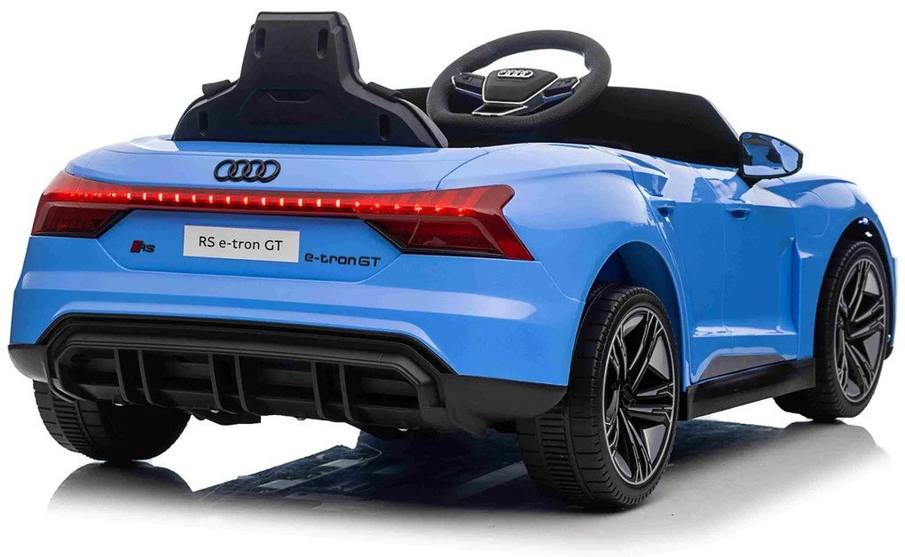 Carro elétrico para crianças Audi RS E-tron GT 12V, controlo remoto, USB / AUX, Bluetooth, bateria de lítio, luzes LED licença ORIGINAL Azul