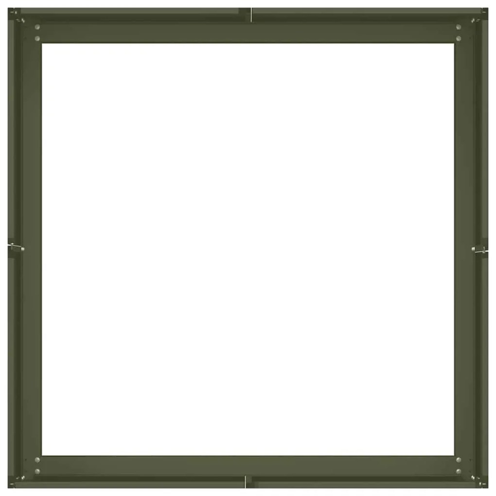 Vaso/floreira 80x80x30 cm aço verde azeitona
