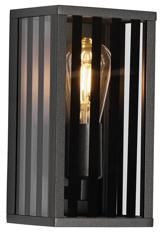 Candeeiro de parede exterior moderno preto 26 cm IP44 - Dijon