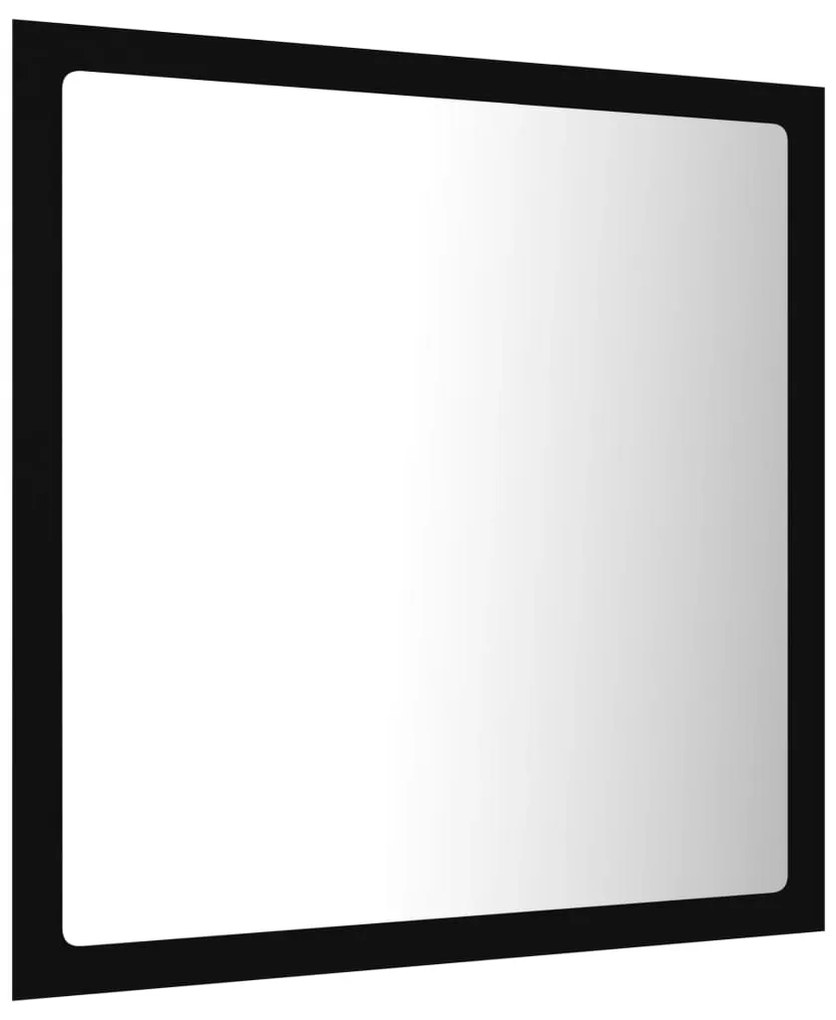 Espelho de casa de banho com LED 40x8,5x37 cm acrílico preto