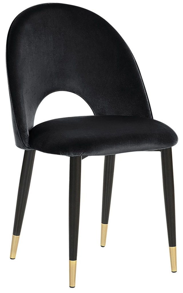 Conjunto de 2 cadeiras de jantar em veludo preto MAGALIA Beliani