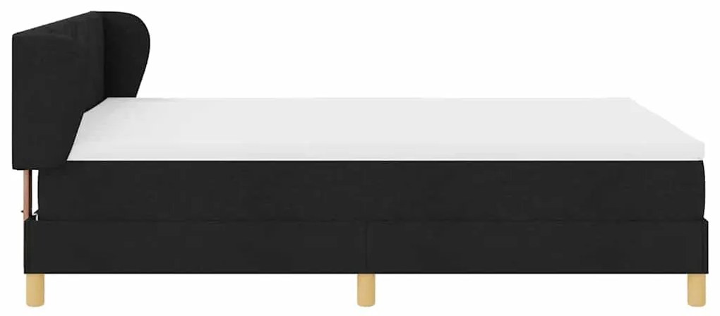 Cama Box Spring vidaXL com Colchão - Preta, 160x200 cm, Tecido