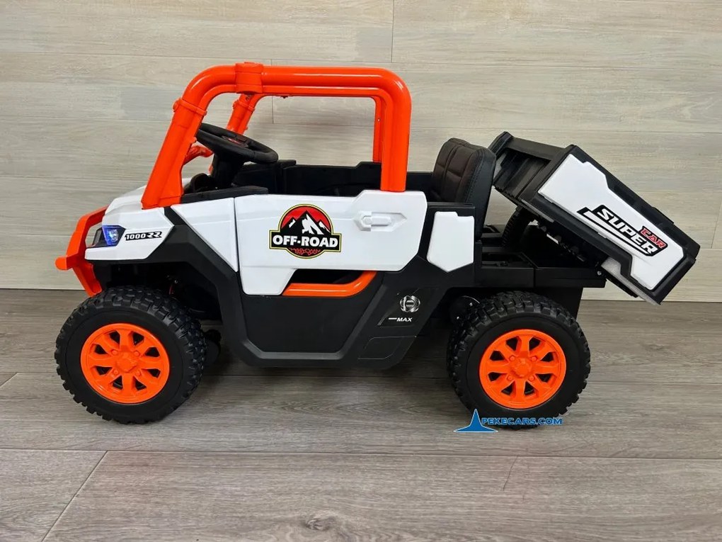 Carro elétrico para crianças 1 a 6 anos 12V 4x4 Buggy 1000RR rodas borracha e controlo remoto Laranja