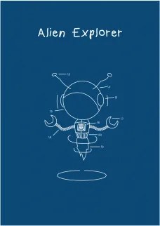 Póster 70x50 Cm Luminiscente Esttels Alien Explorer - Sklum