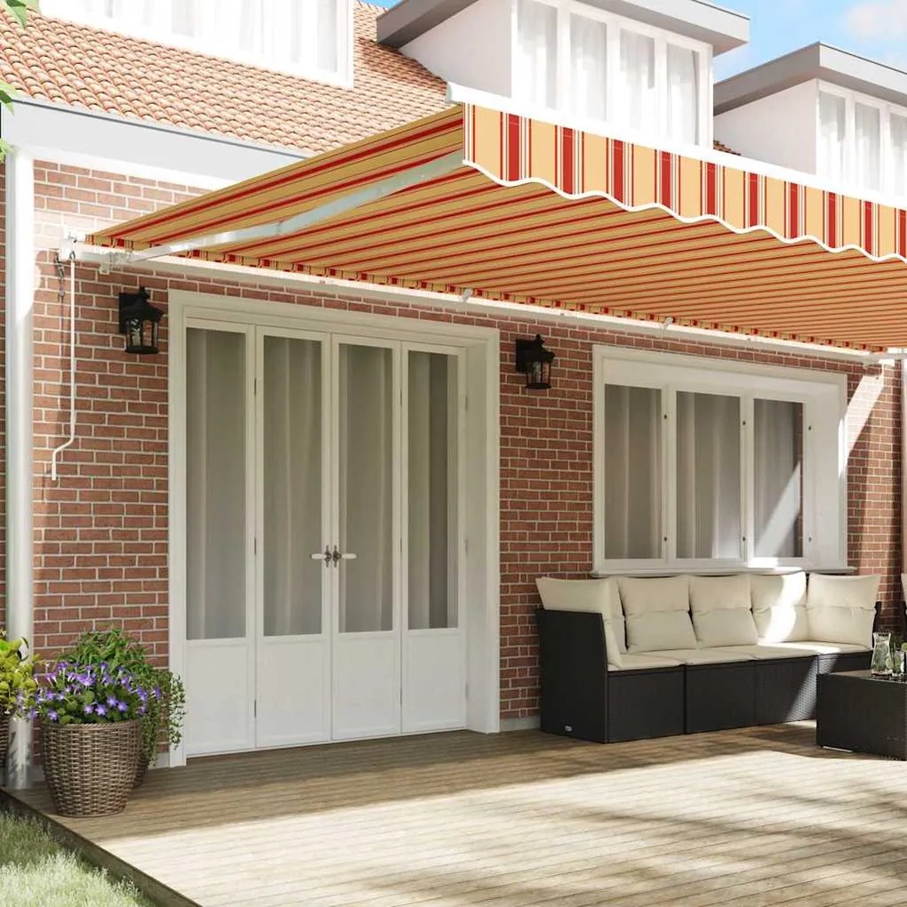 Toldo Retrátil Amarelo e laranja 600 × 350 cm amarelo e laranja