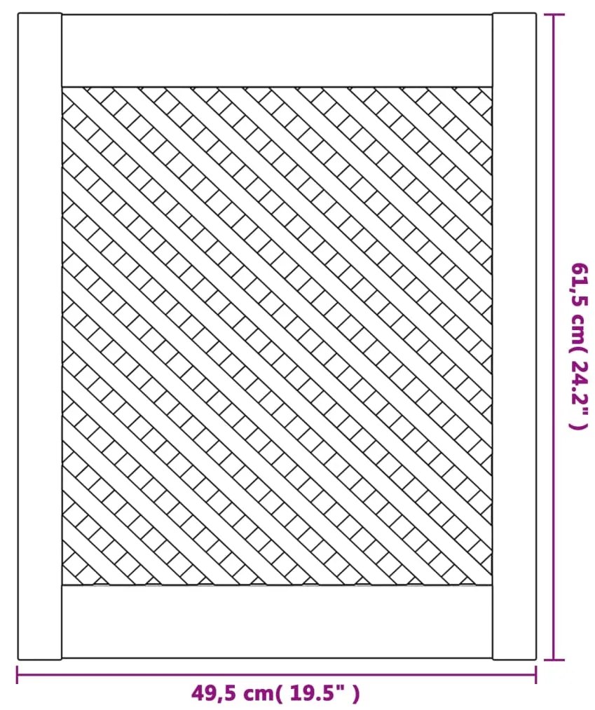 Portas de armário design treliça 2 pcs 49,5x61,5cm pinho maciço