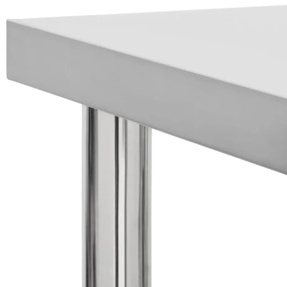Mesa de trabalho de cozinha c/ rodas 60x30x85 cm aço inoxidável