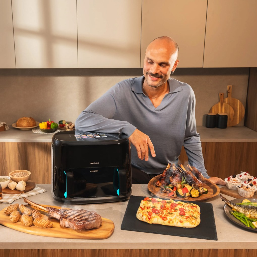 Fritadeira de ar digital Cecofry&amp;Grill Smokin'Prime 11000 com quatro resistências