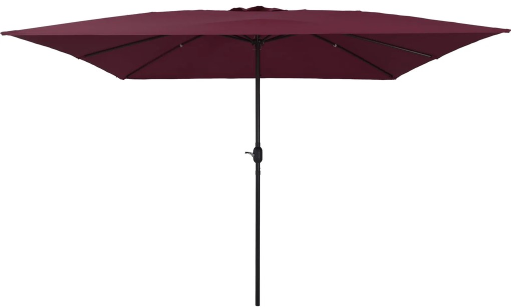 Parasol de Jardim Quadrado vidaXL 295x245 cm Vermelho Bordeaux