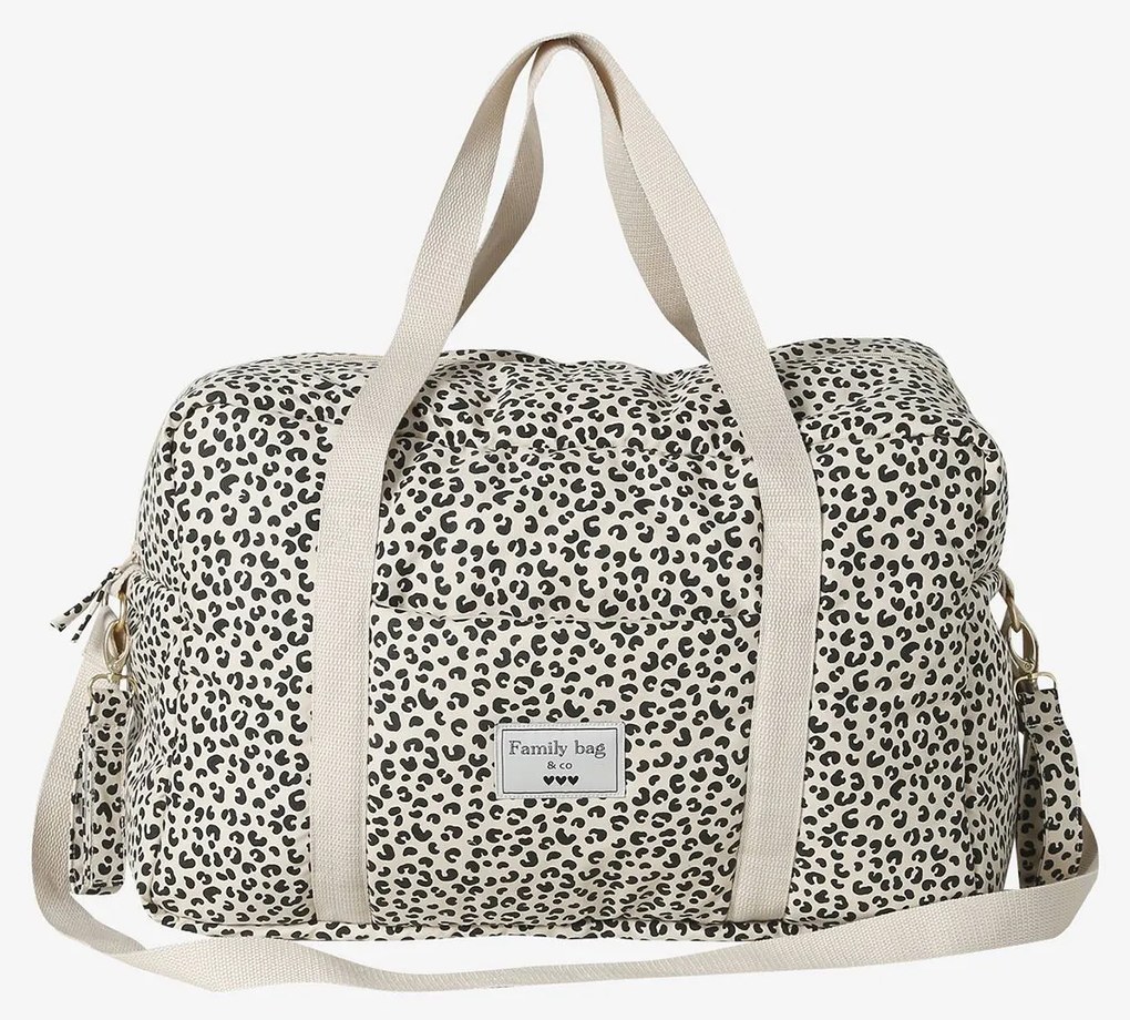 Saco de mudas Canvas club leopardo  bege estampado