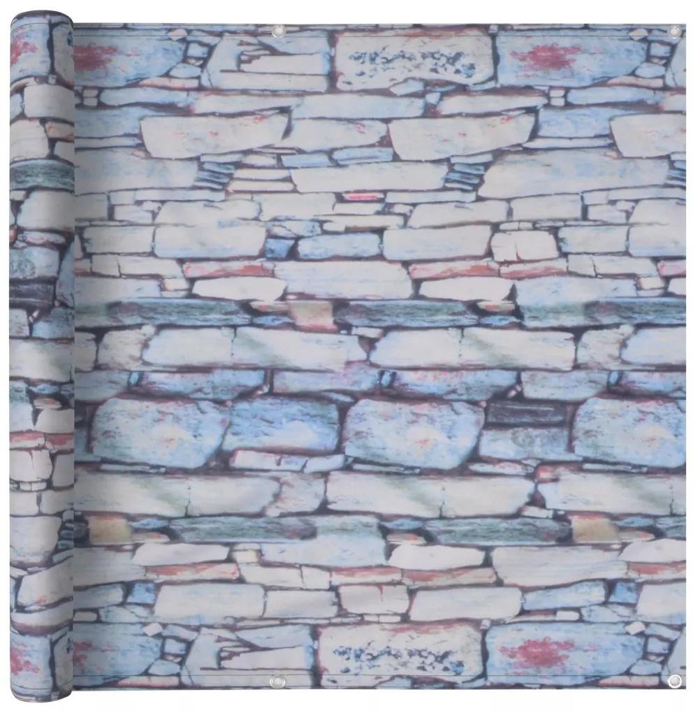 Tela p/ varanda tecido Oxford 90x400 cm estampado parede pedras