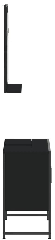 2 pcs conjunto móveis casa de banho derivados de madeira preto