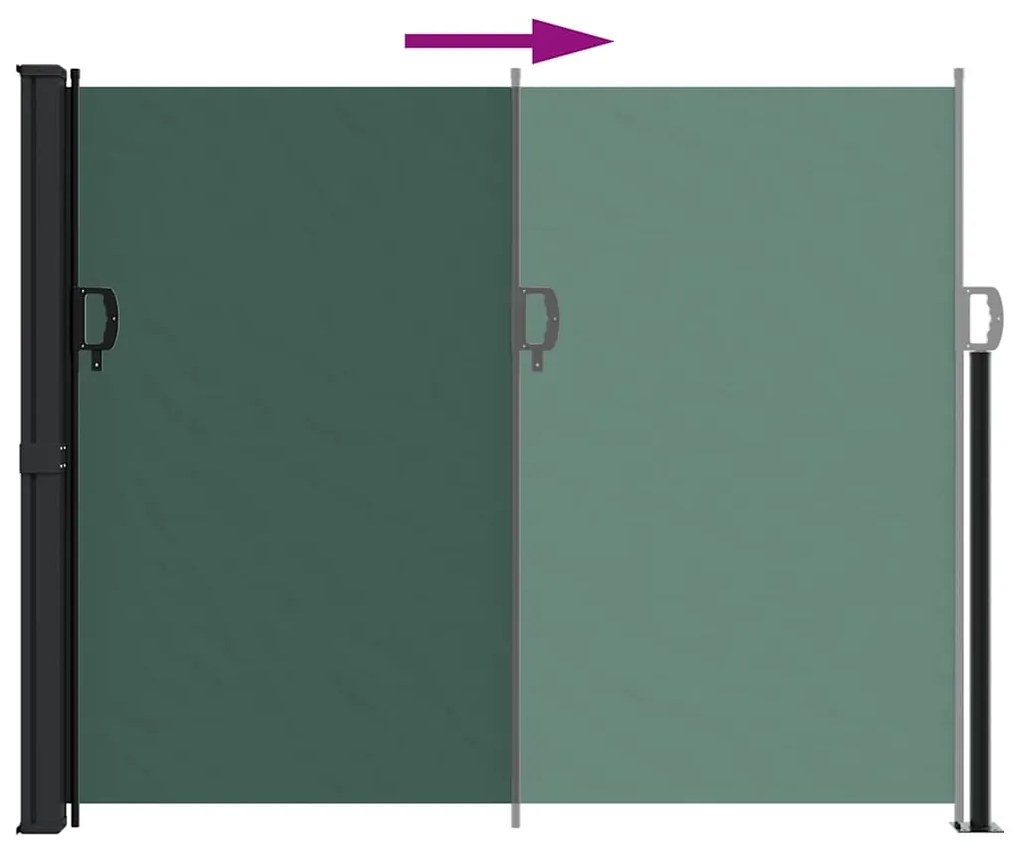 Toldo lateral retrátil 160x300 cm verde-escuro