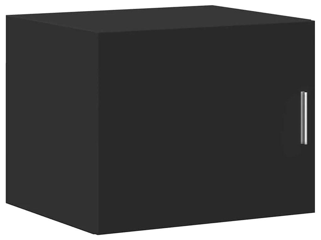 Armário de arrumação estreito derivados de madeira preto