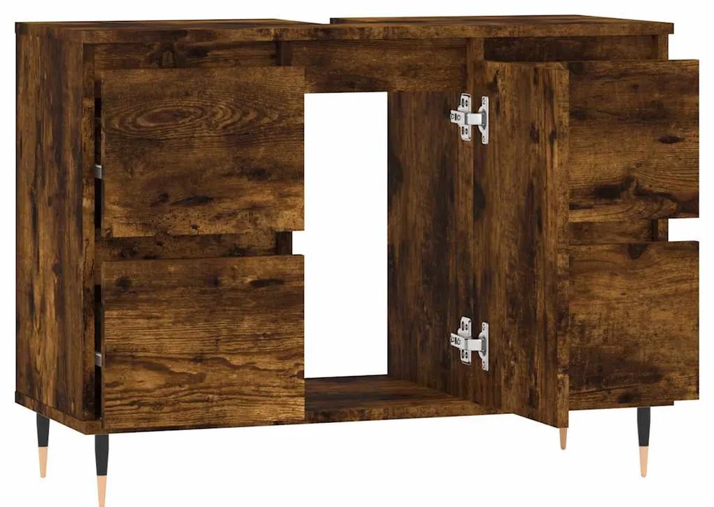 Armário casa de banho 80x33x60 cm deriv.madeira carvalho fumado
