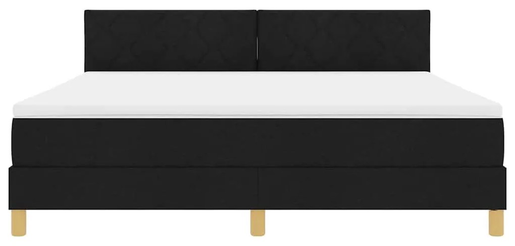 Cama Box Spring com Colchão Preta 180x200 cm Tecido