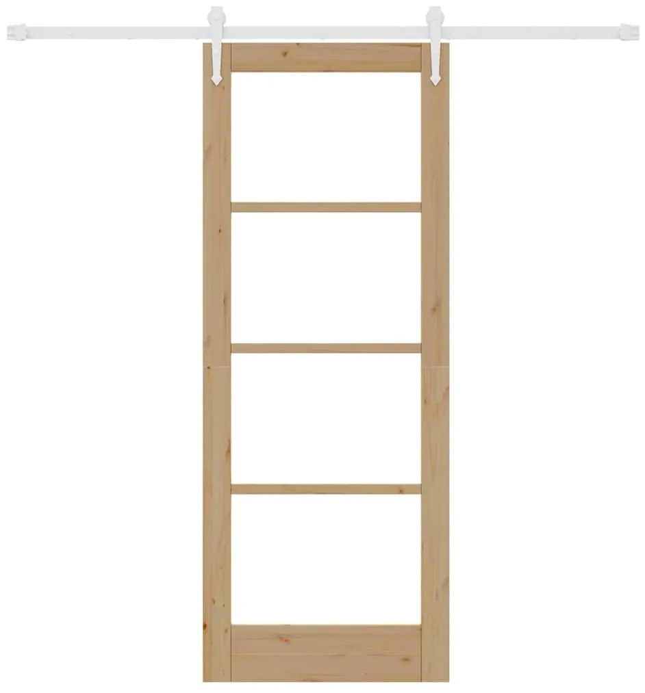 Porta Deslizante vidaXL com Conjunto de Hardware 78x202 cm Madeira Mac
