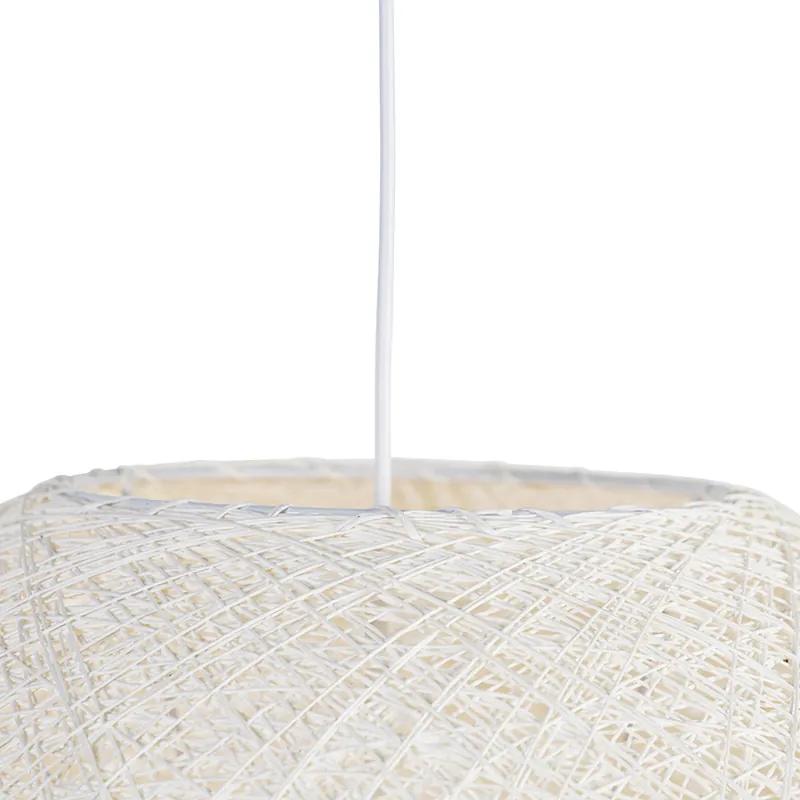 Candeeiro suspenso rural branco 60 cm - Corda Design,Moderno