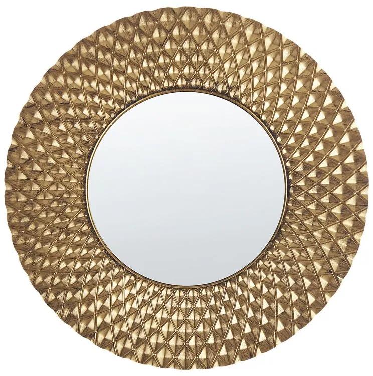 Espelho de parede em metal dourado ø 38 cm TULON Beliani